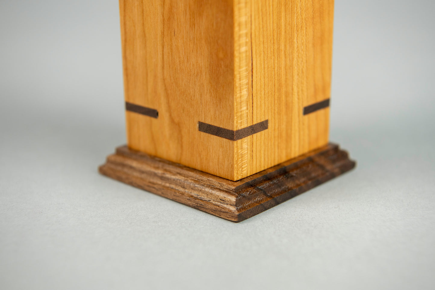 Cherry and Walnut Cremation Urn in Craftsman Style, Sharing Size, Small, Keepsake