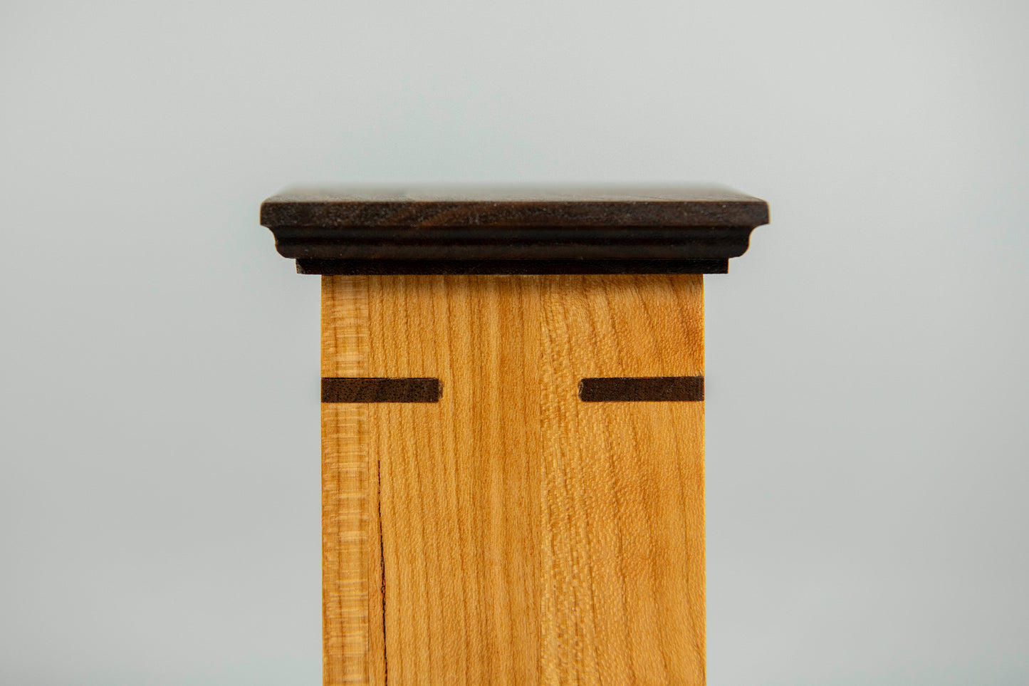 Cherry and Walnut Cremation Urn in Craftsman Style, Sharing Size, Small, Keepsake