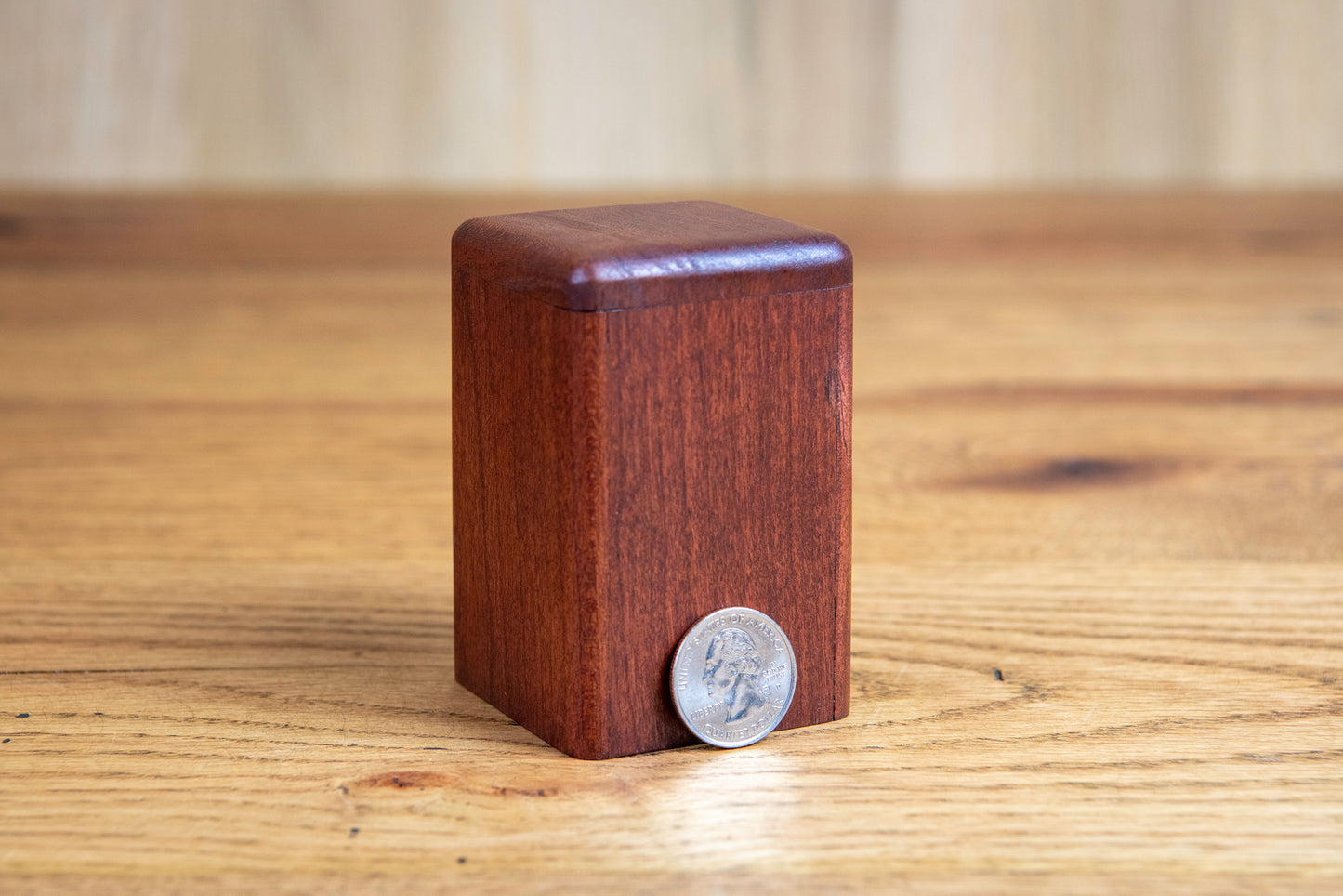 Rustic Cherry Cremation Urn, Sharing Size, Small Keepsake