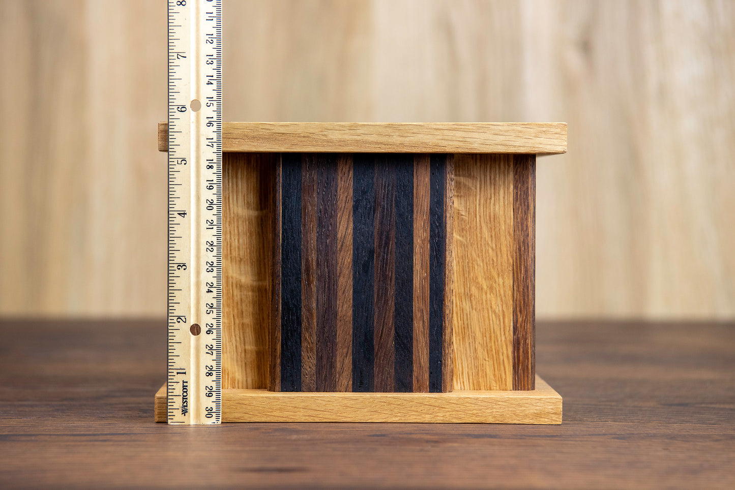 Wine and Whiskey Barrel Aged Oak Cremation Urn, Sharing Size, Medium, Mini Manhattan