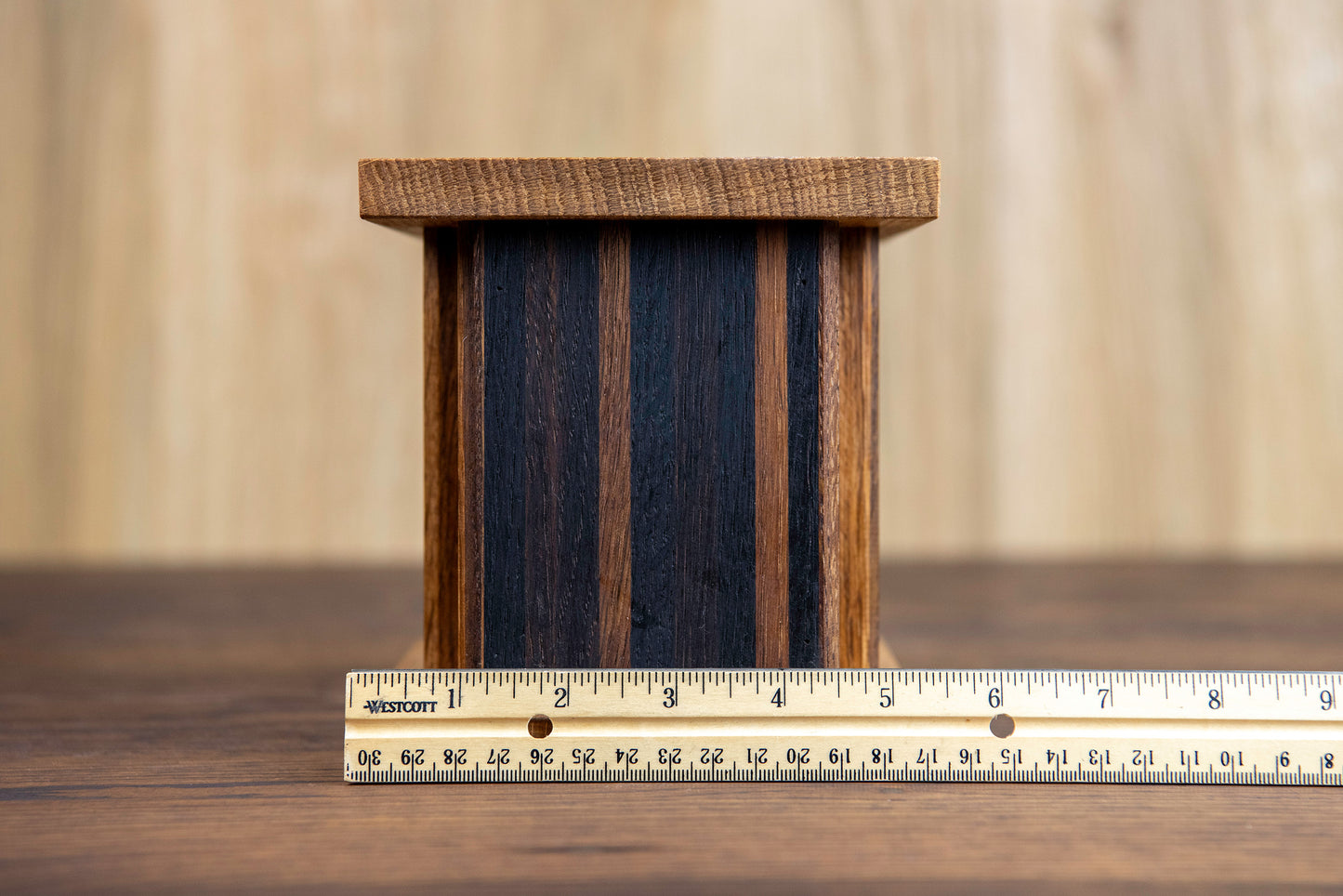 Wine and Whiskey Barrel Aged Oak Cremation Urn, Sharing Size, Medium, Mini Manhattan