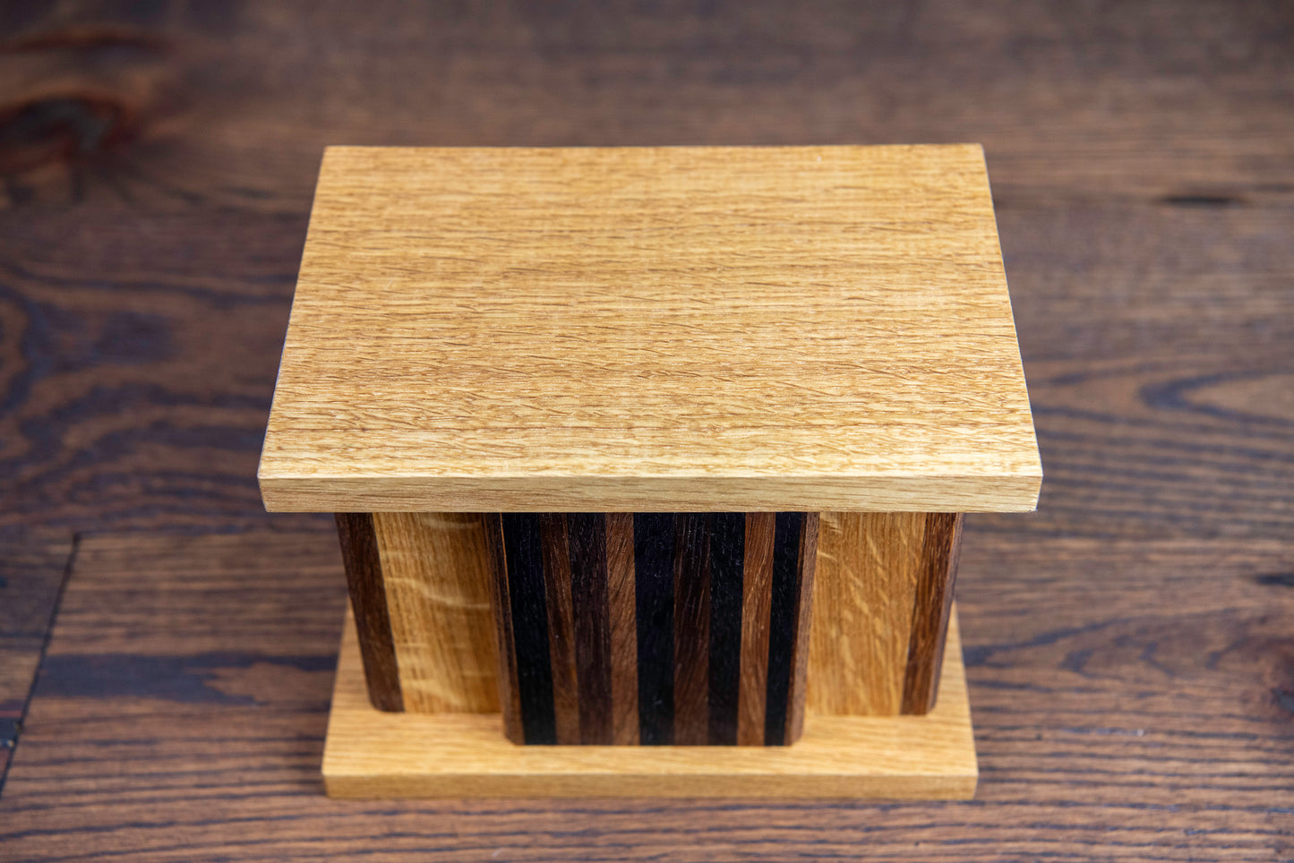 Wine and Whiskey Barrel Aged Oak Cremation Urn, Sharing Size, Medium, Mini Manhattan