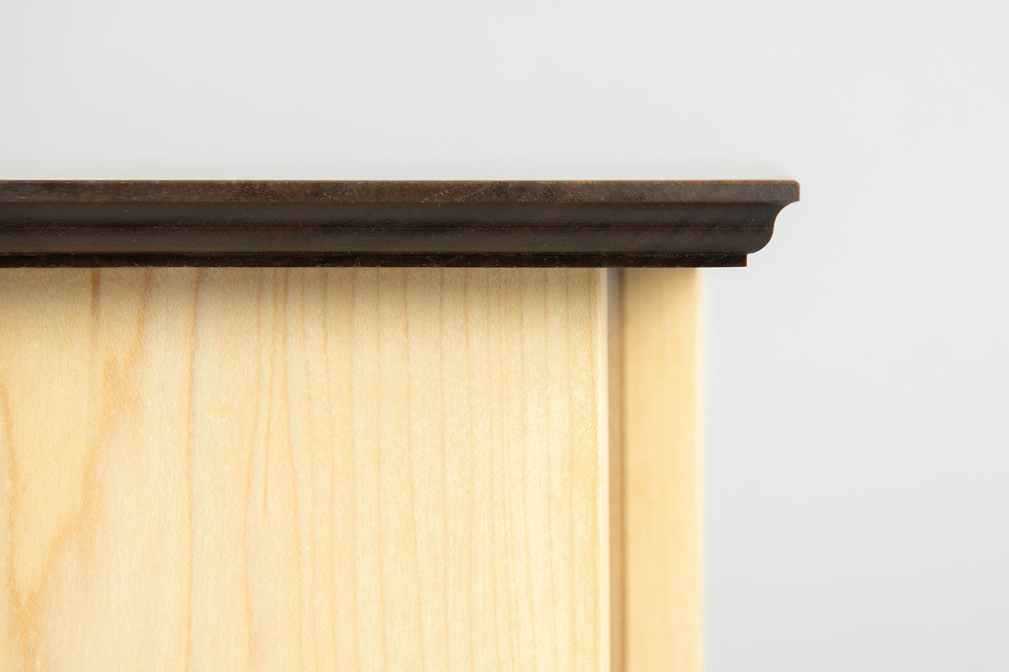 Maple and Walnut Cremation Urn in Craftsman Style, Large Adult Size