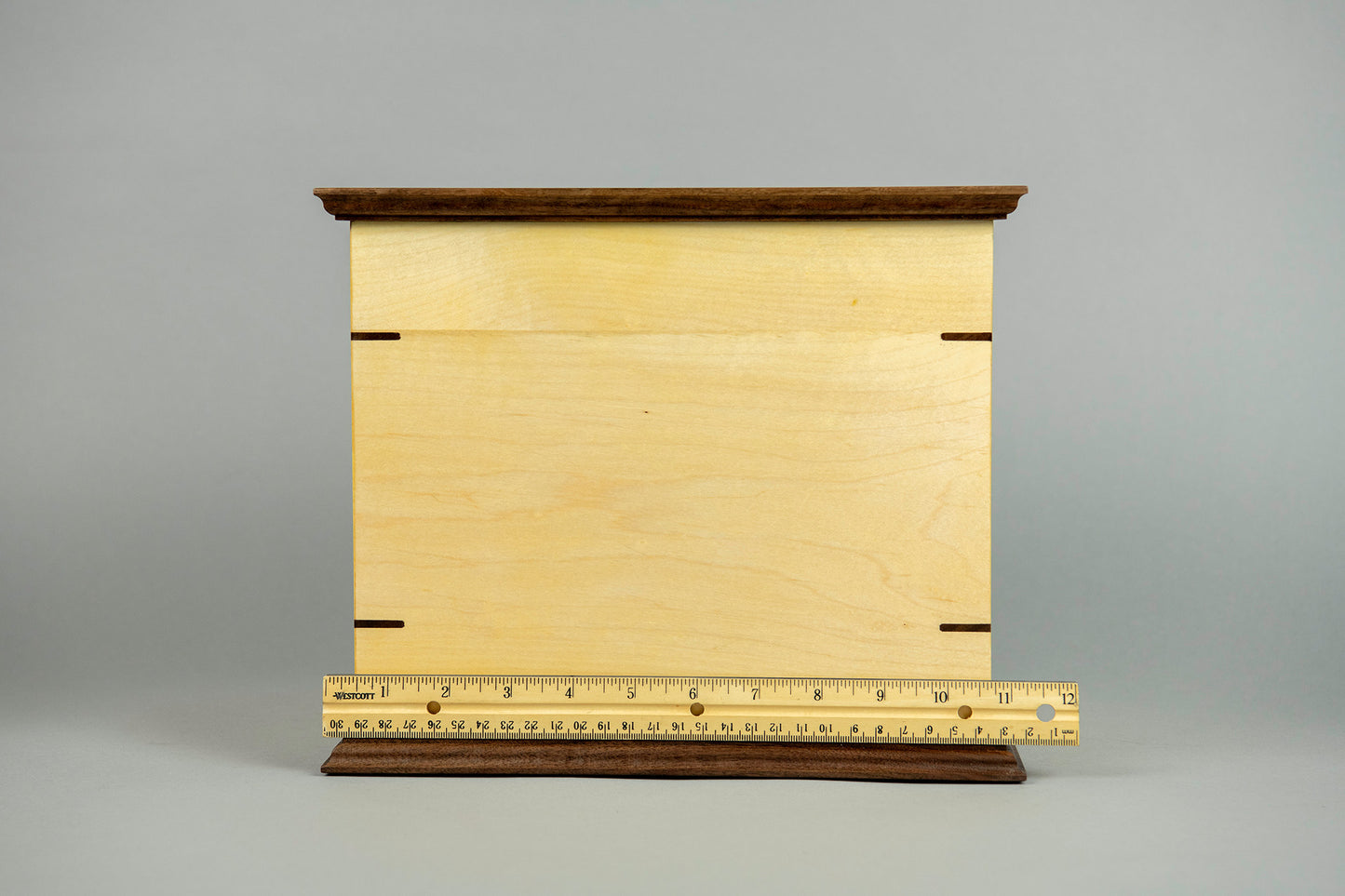 Maple and Walnut Cremation Urn in Craftsman Style, Companion Size