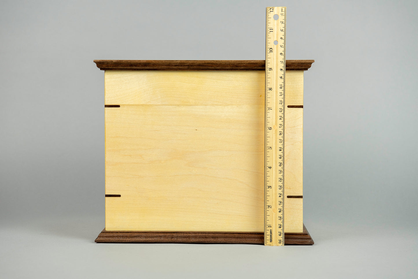 Maple and Walnut Cremation Urn in Craftsman Style, Companion Size