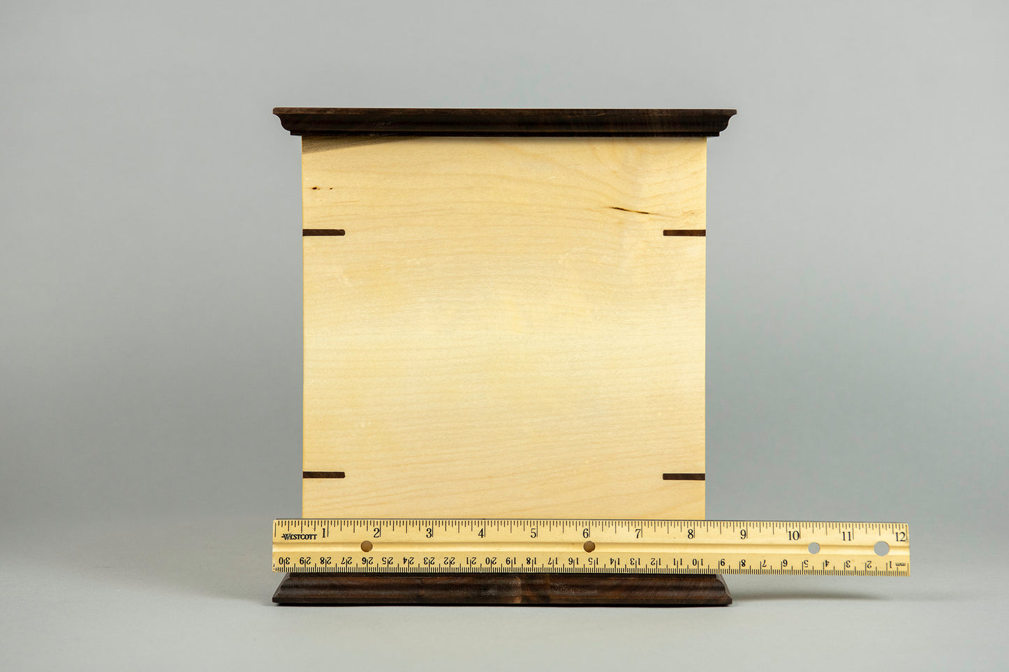 Maple and Walnut Cremation Urn in Craftsman Style, Companion Size