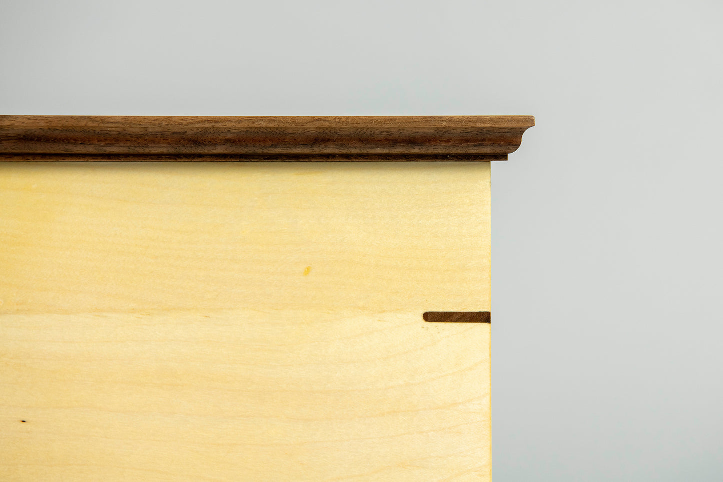 Maple and Walnut Cremation Urn in Craftsman Style, Companion Size