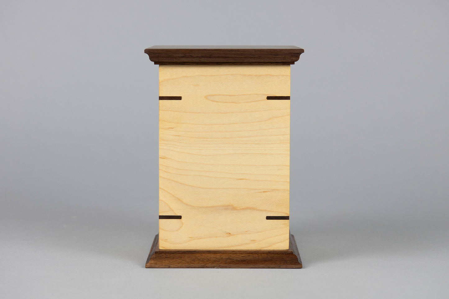 Maple and Walnut Cremation Urn in Craftsman Style, Sharing Size, Large