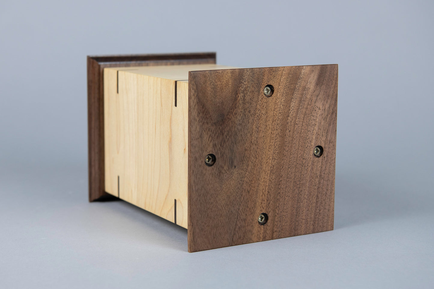 Maple and Walnut Cremation Urn in Craftsman Style, Sharing Size, Large