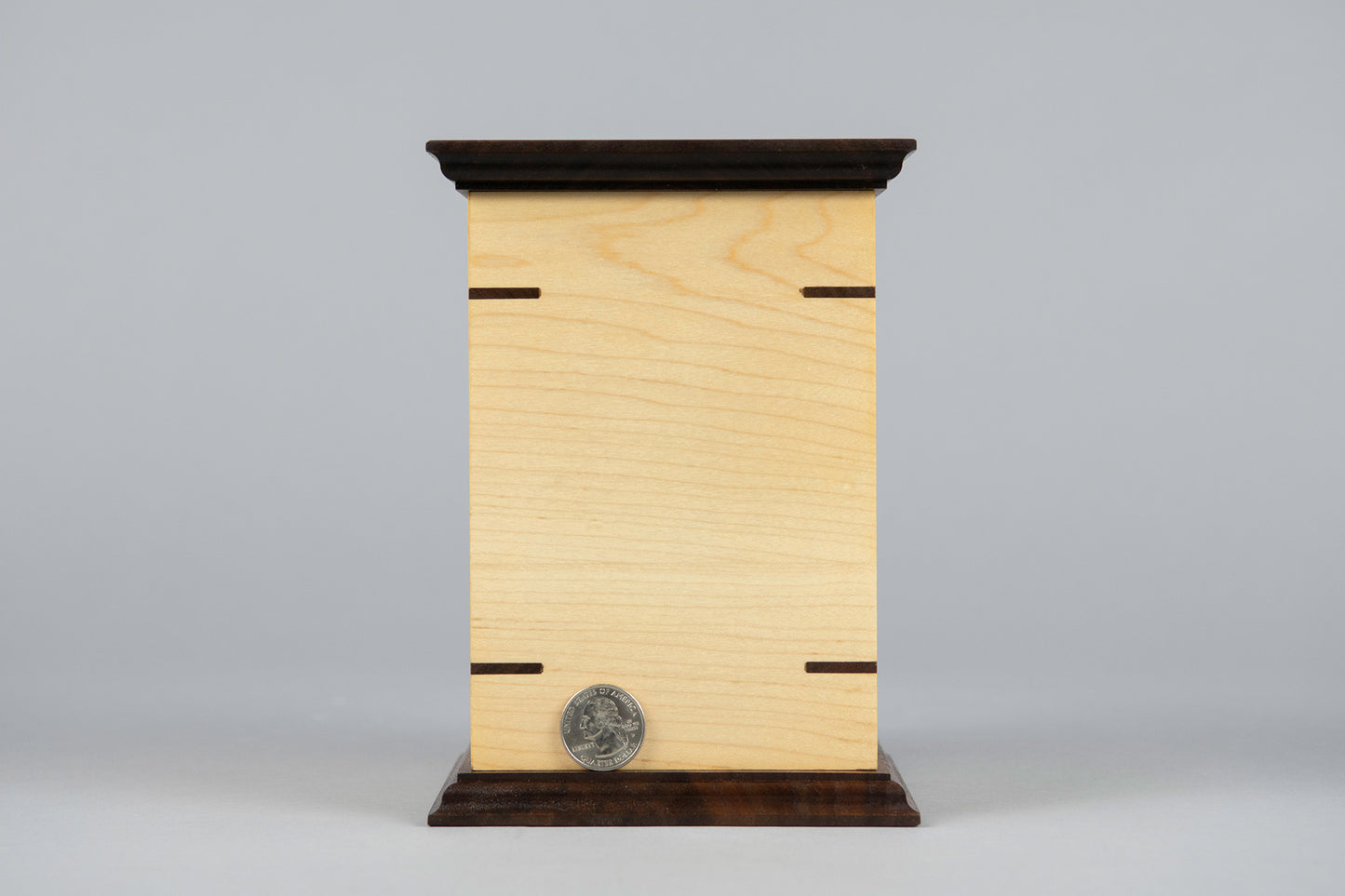 Maple and Walnut Cremation Urn in Craftsman Style, Sharing Size, Large