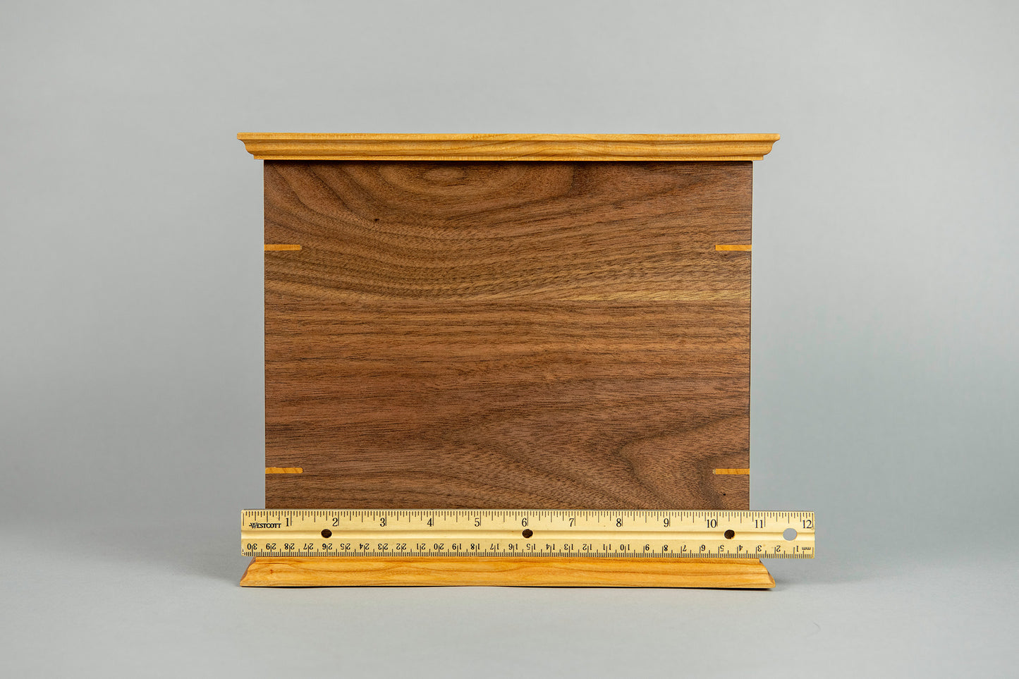 Walnut and Cherry Cremation Urn in Craftsman Style, Companion Size