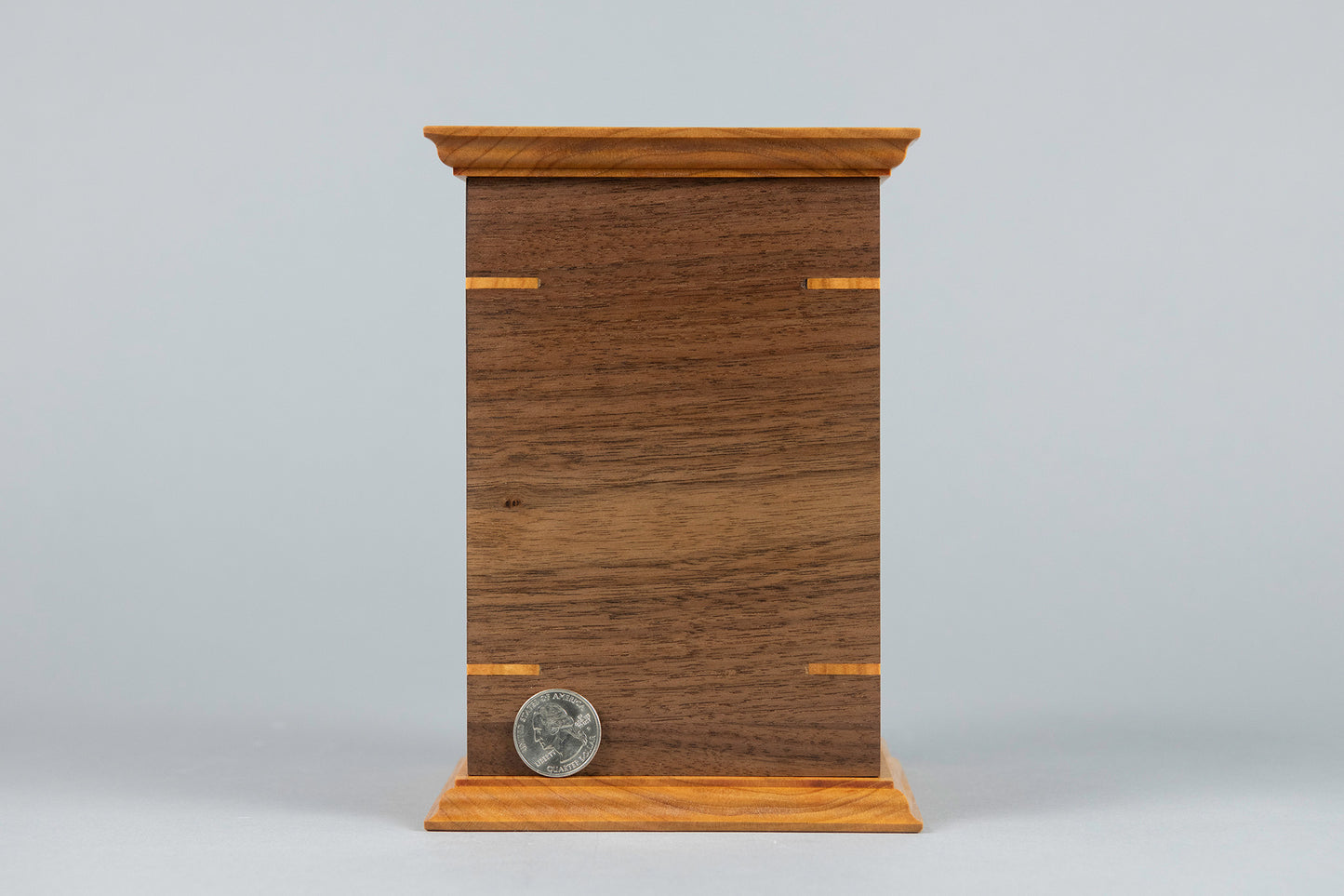Walnut and Cherry Cremation Urn in Craftsman Style, Sharing Size, Large