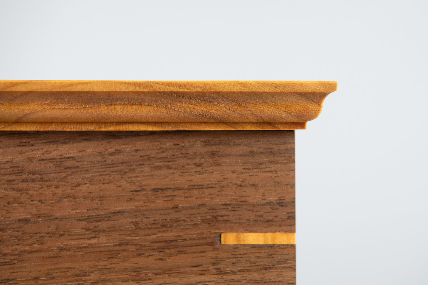 Walnut and Cherry Cremation Urn in Craftsman Style, Sharing Size, Large