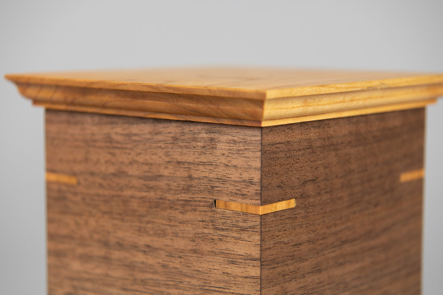 Walnut and Cherry Cremation Urn in Craftsman Style, Sharing Size, Large
