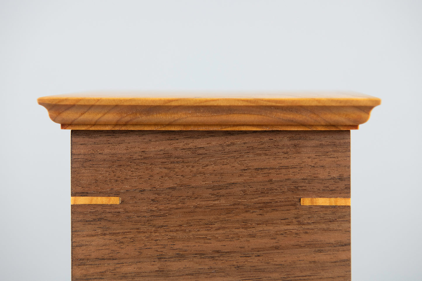 Walnut and Cherry Cremation Urn in Craftsman Style, Sharing Size, Large