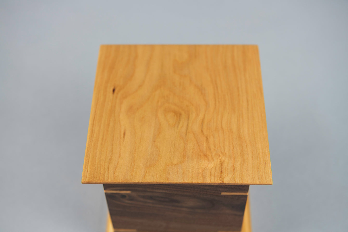 Walnut and Cherry Cremation Urn in Craftsman Style, Sharing Size, Medium
