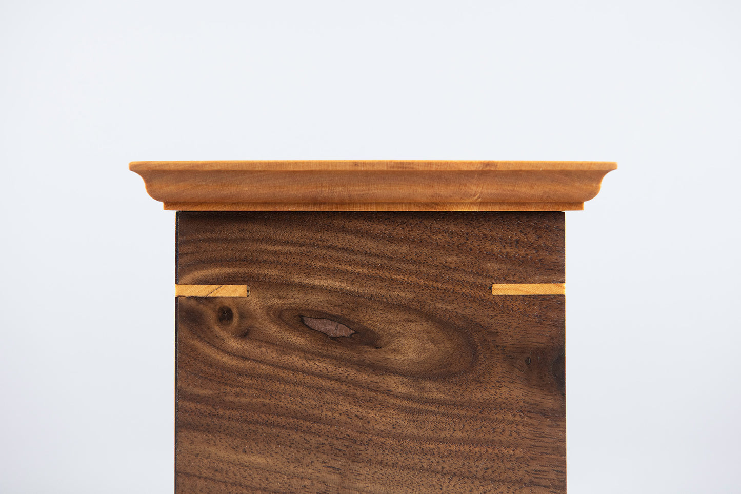 Walnut and Cherry Cremation Urn in Craftsman Style, Sharing Size, Medium