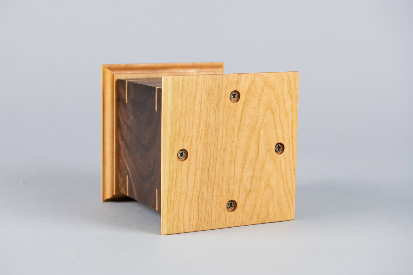 Walnut and Cherry Cremation Urn in Craftsman Style, Sharing Size, Medium
