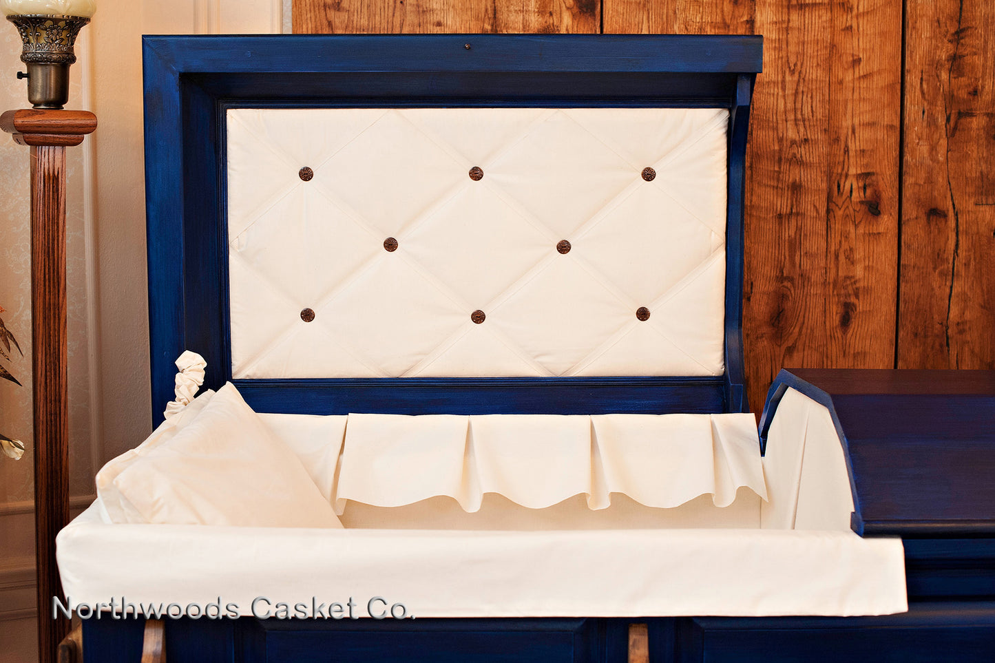 Pine Casket in Handpainted Midnight Blue