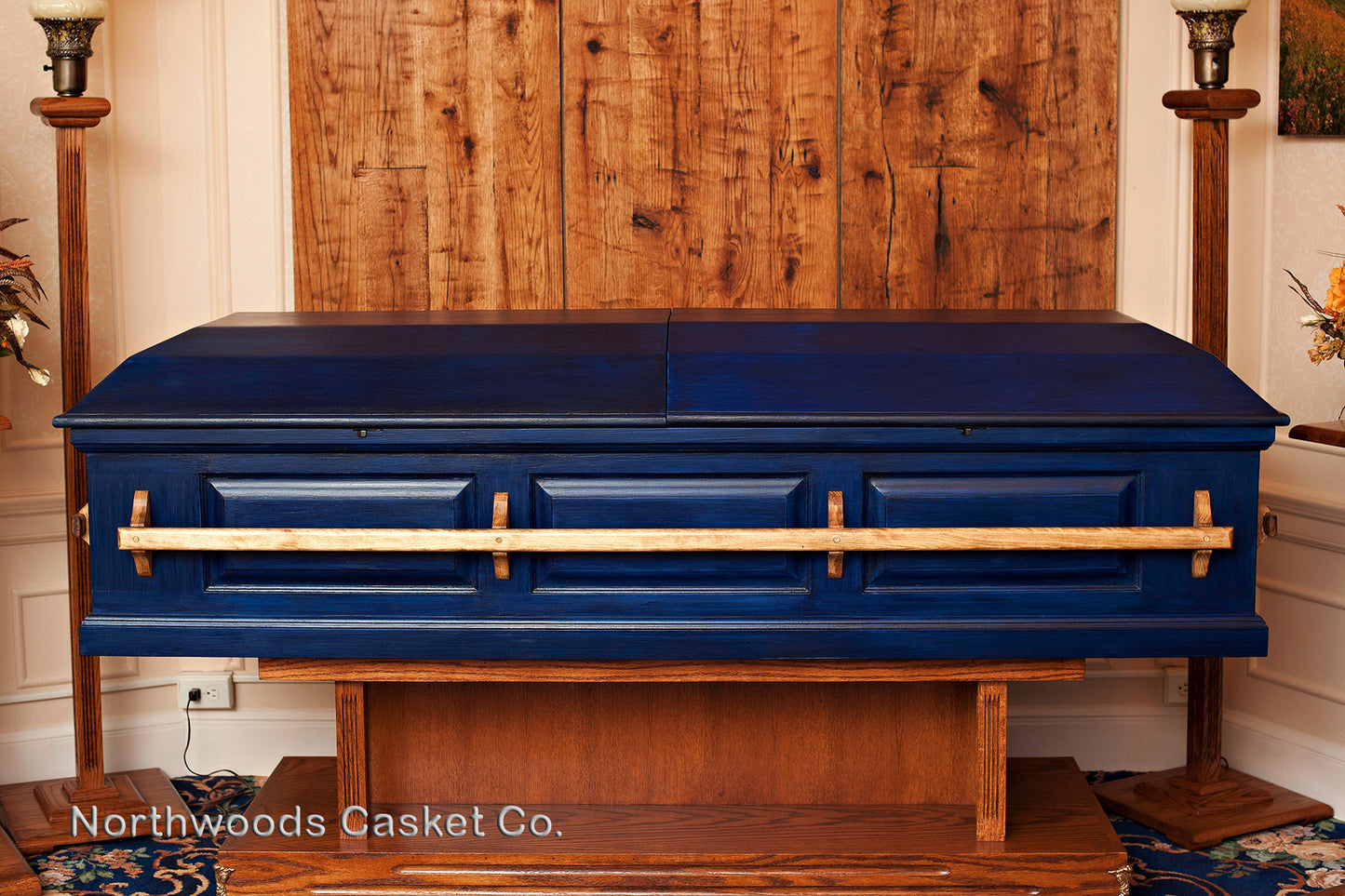 Pine Casket in Handpainted Midnight Blue