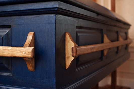 Pine Casket in Handpainted Midnight Blue