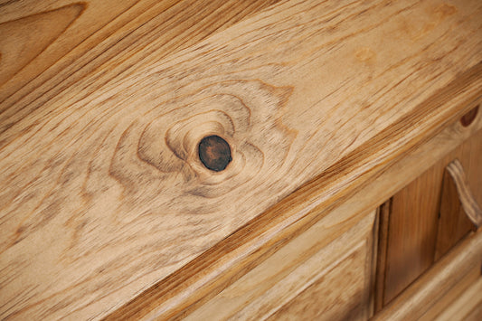 Olde Wood Pine Casket with Stationary Wooden Handles