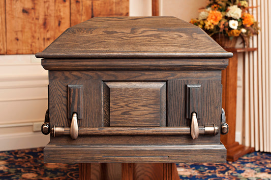 Mission Oak Casket with Swingbar Handles