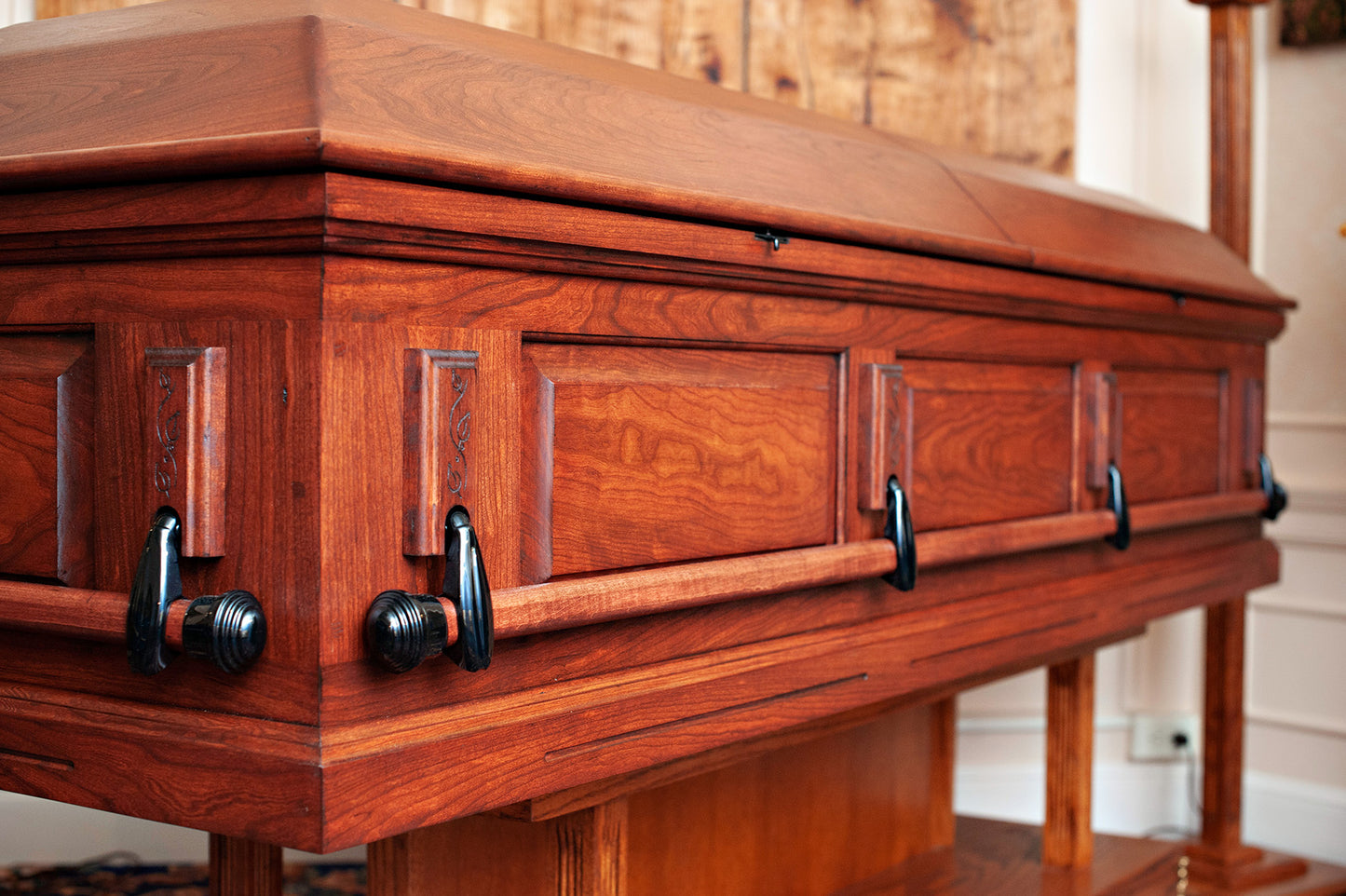 Classic Cherry Casket with Swingbar Handles