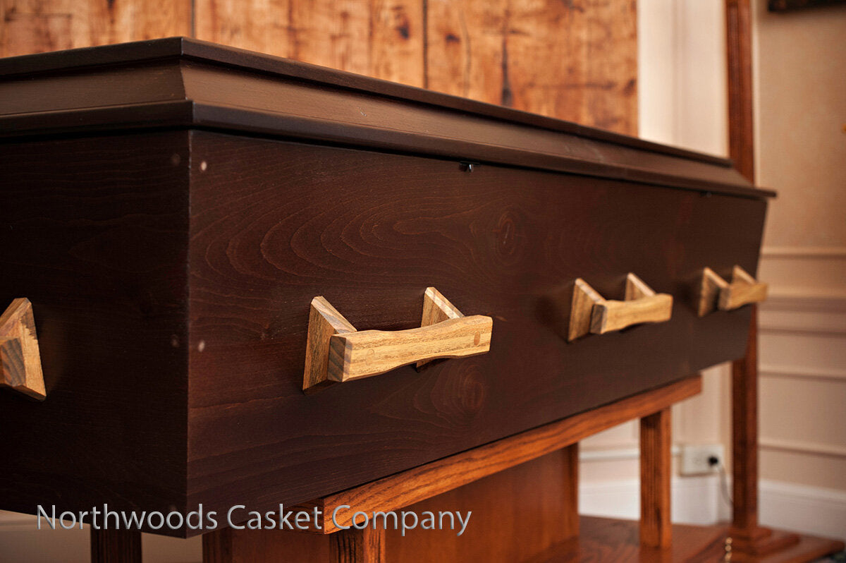 Old World Pine Casket in English Coffee