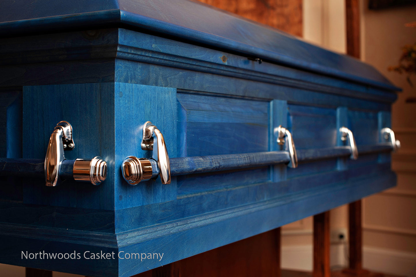 Craftsman Pine Casket in Great Lakes Blue