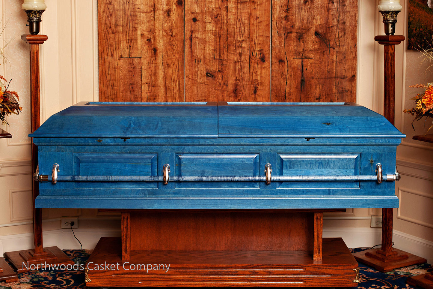 Craftsman Pine Casket in Great Lakes Blue