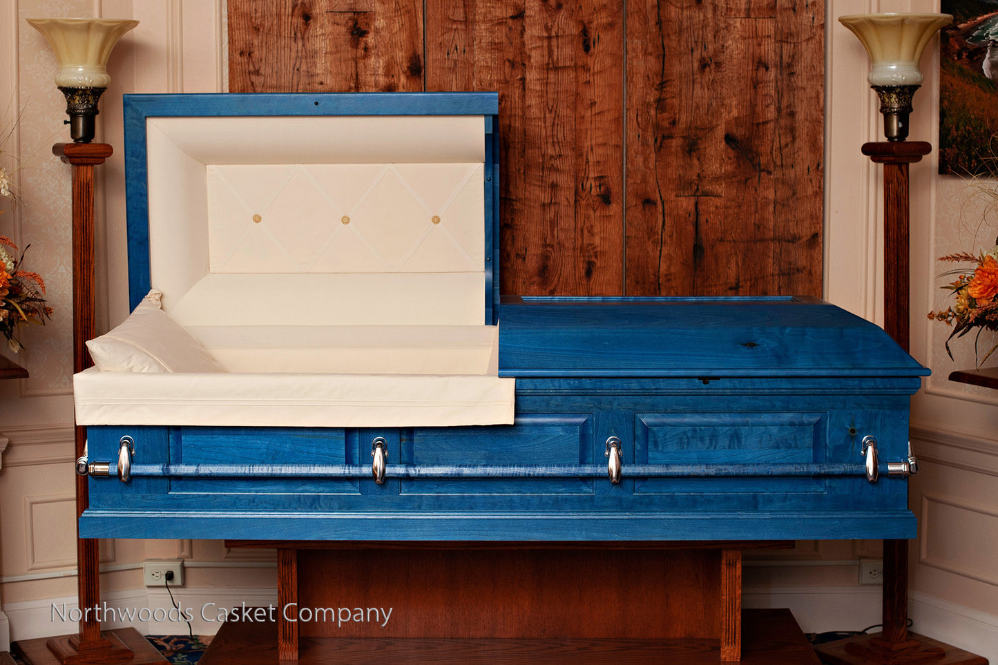 Craftsman Pine Casket in Great Lakes Blue