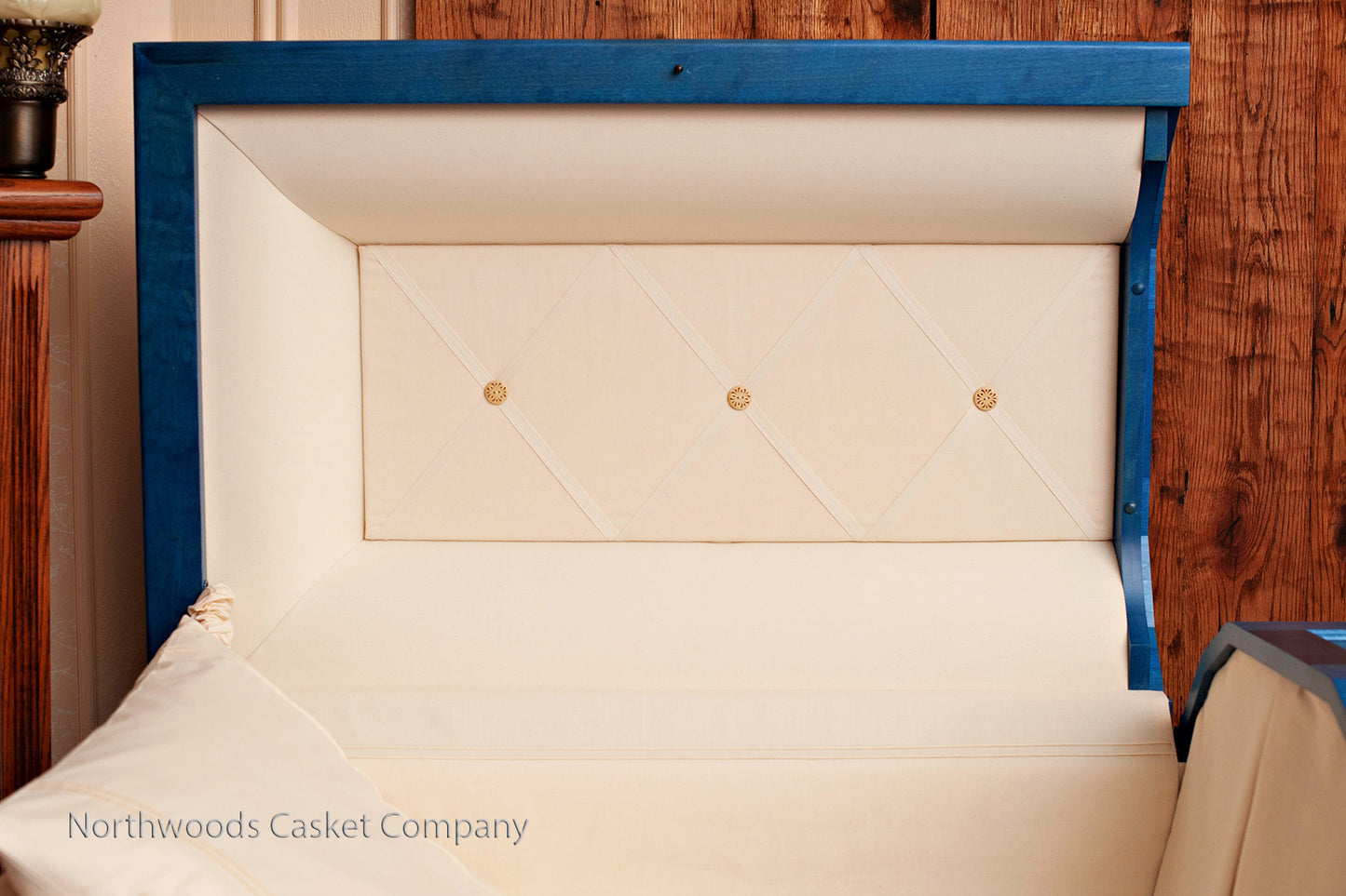 Craftsman Pine Casket in Great Lakes Blue