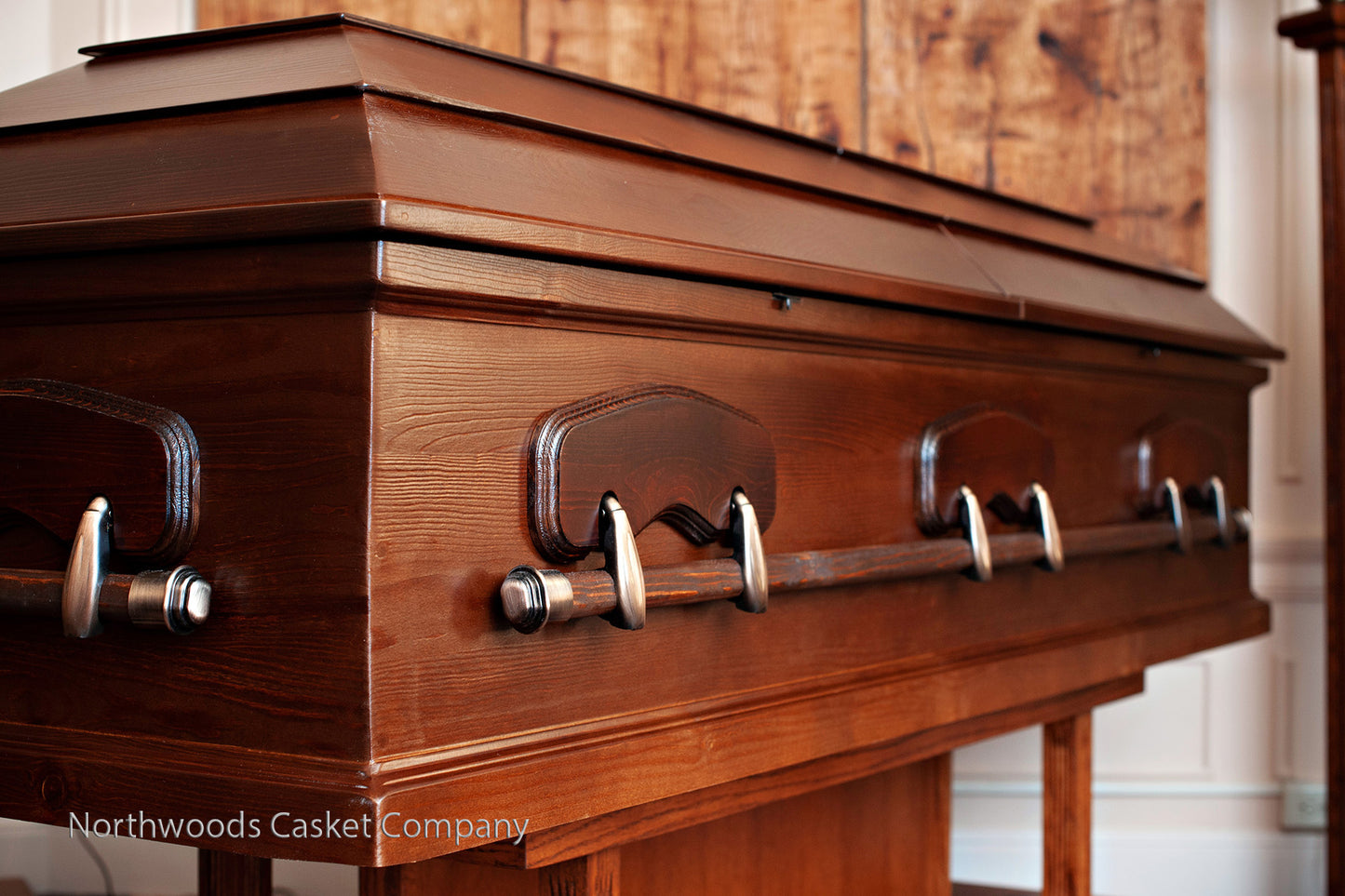 American Heritage Pine Casket in Tavern Brown