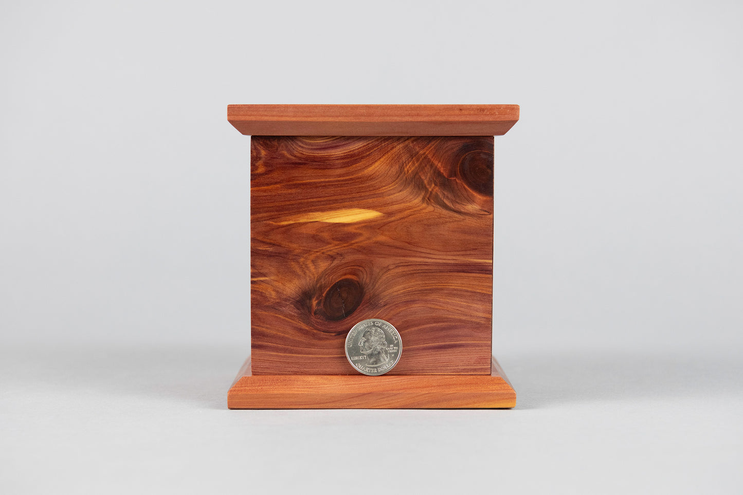 Cedar Cremation Urn in Candor Style, Sharing Size, Medium