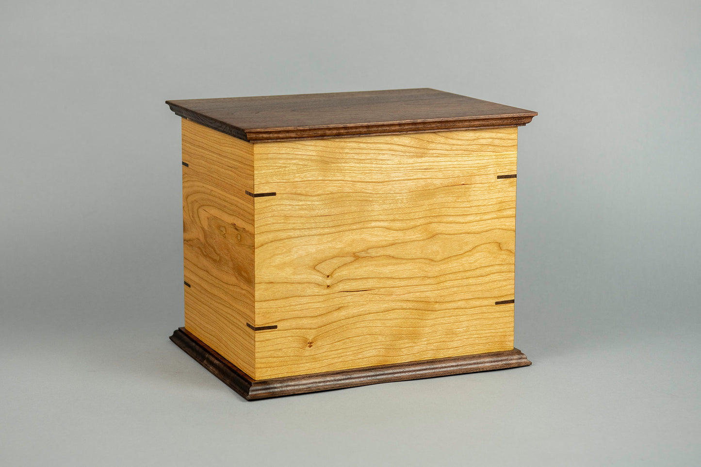 Cherry and Walnut Cremation Urn in Craftsman Style, Companion Size