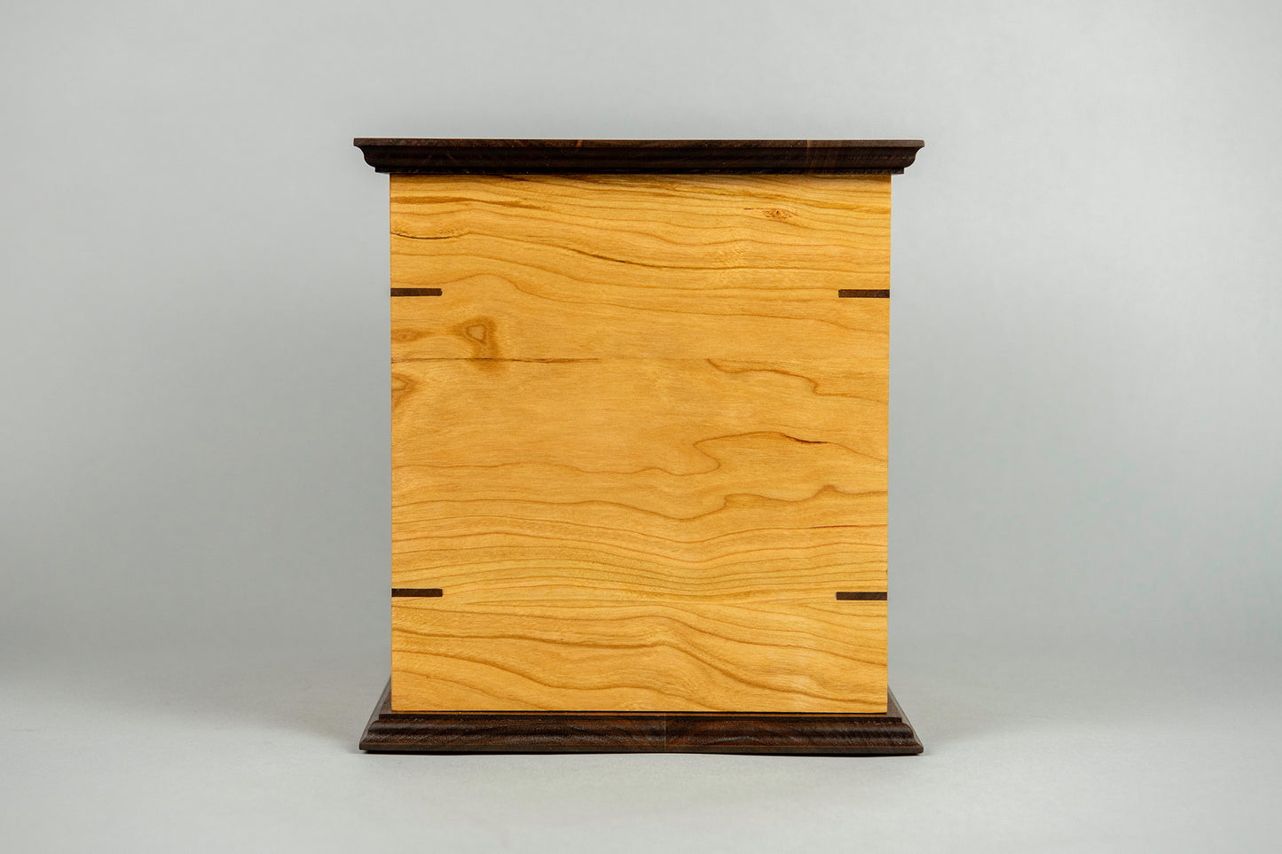 Cherry and Walnut Cremation Urn in Craftsman Style, Companion Size