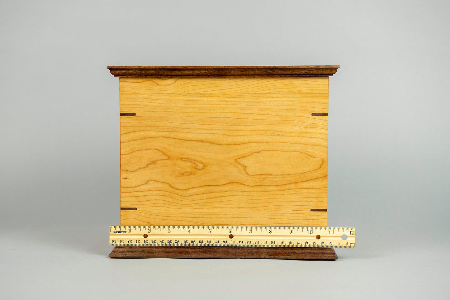 Cherry and Walnut Cremation Urn in Craftsman Style, Companion Size