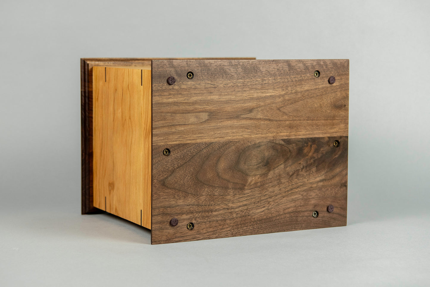 Cherry and Walnut Cremation Urn in Craftsman Style, Companion Size