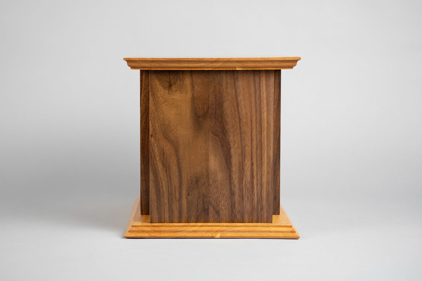 Walnut and Cherry Cremation Urn in Craftsman Style, Large Adult Size