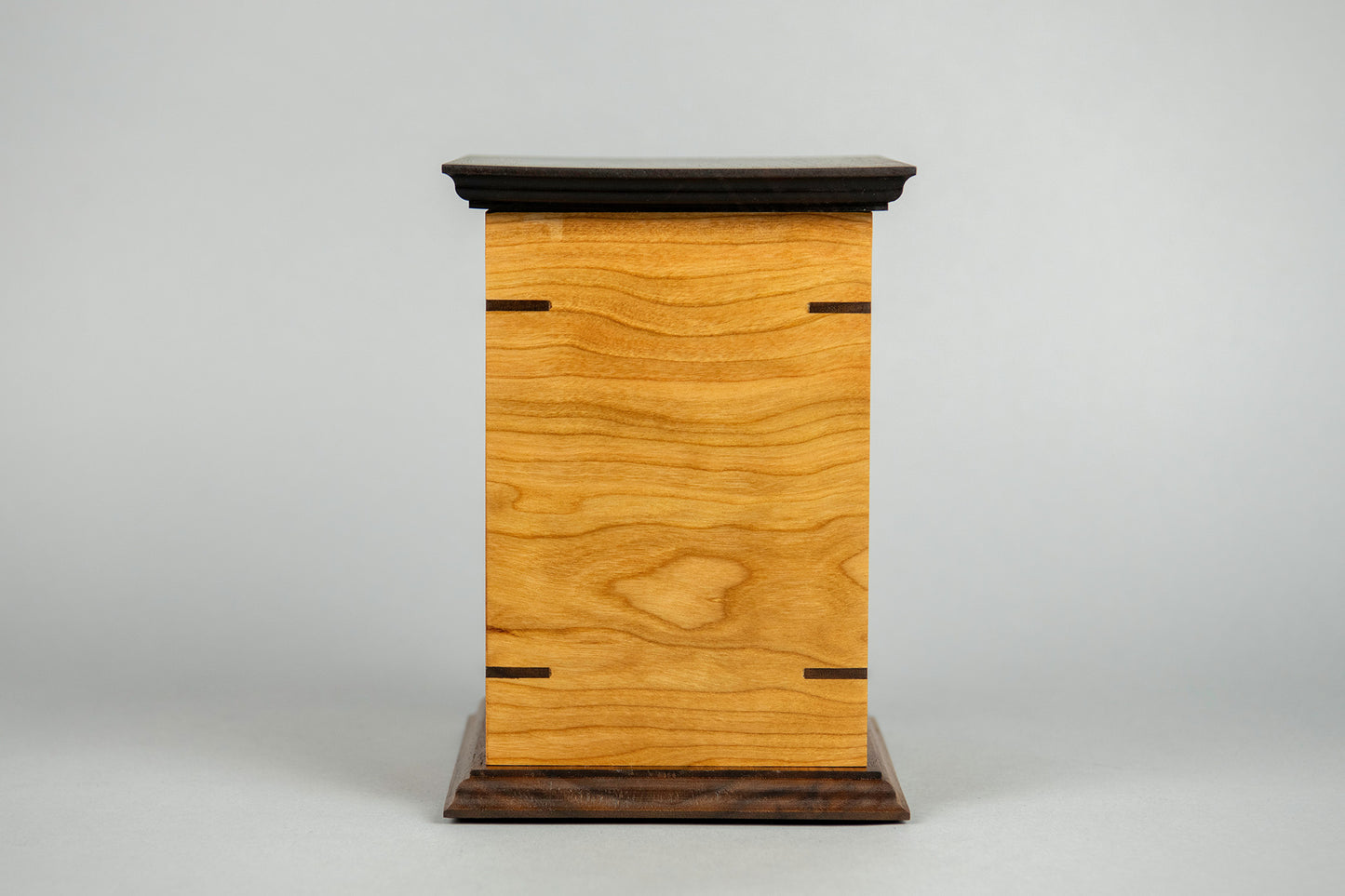 Cherry and Walnut Cremation Urn in Craftsman Style, Sharing Size, Large