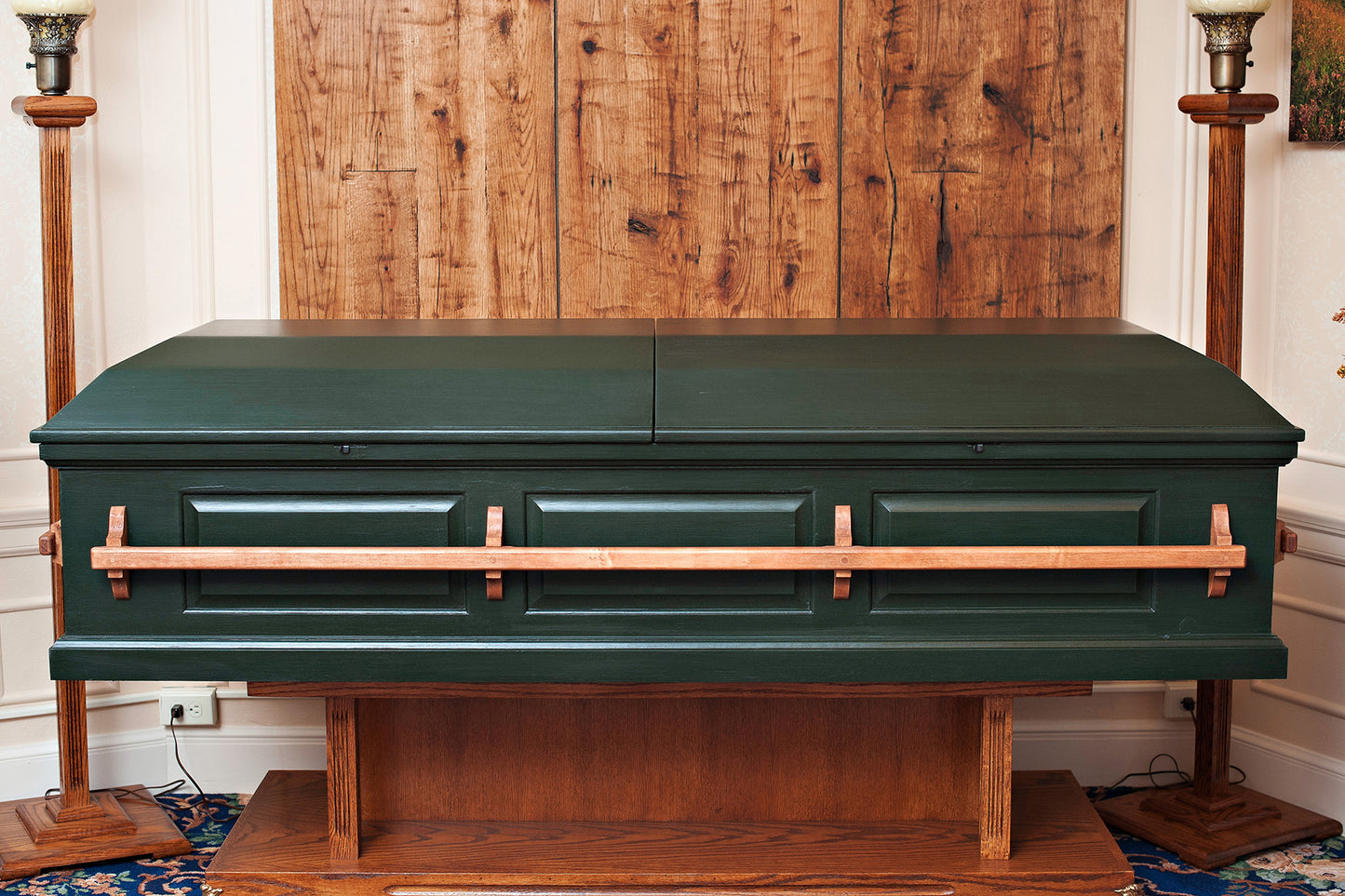 Craftsman Pine Casket in Handpainted Emerald Green