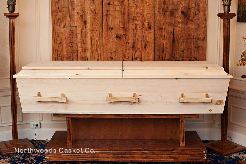 Rustic Casket Old World Pine Casket in Plain – Northwoods Casket Company