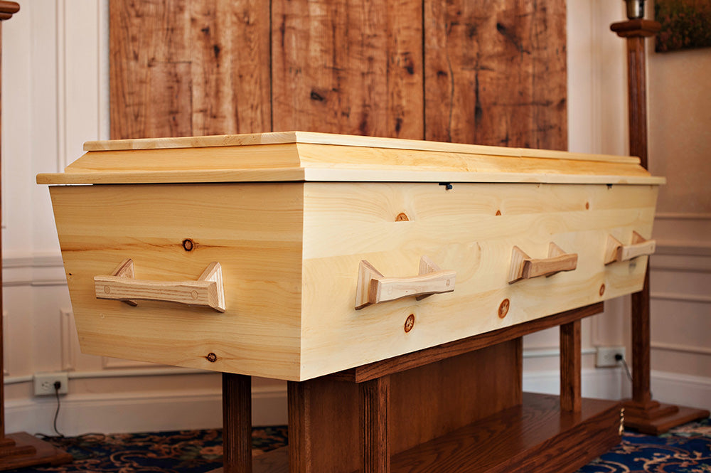 Old World Pine Casket in Satin Amber