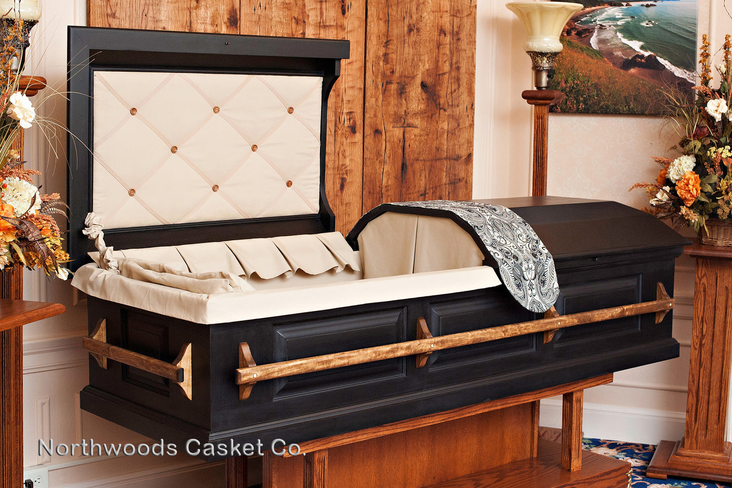 Pine Casket in Classic Black