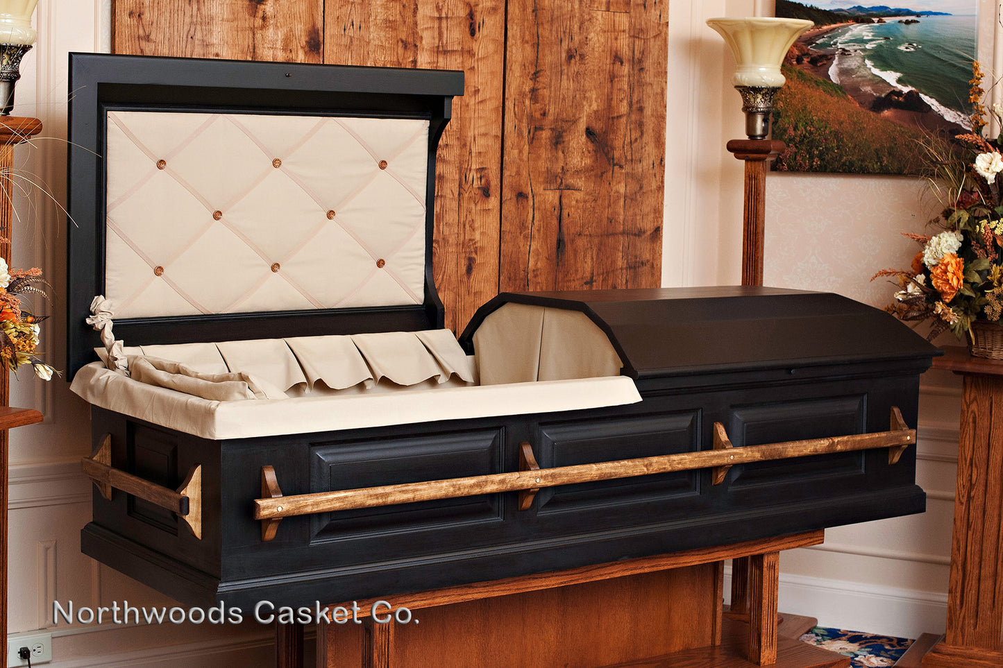 Pine Casket in Classic Black