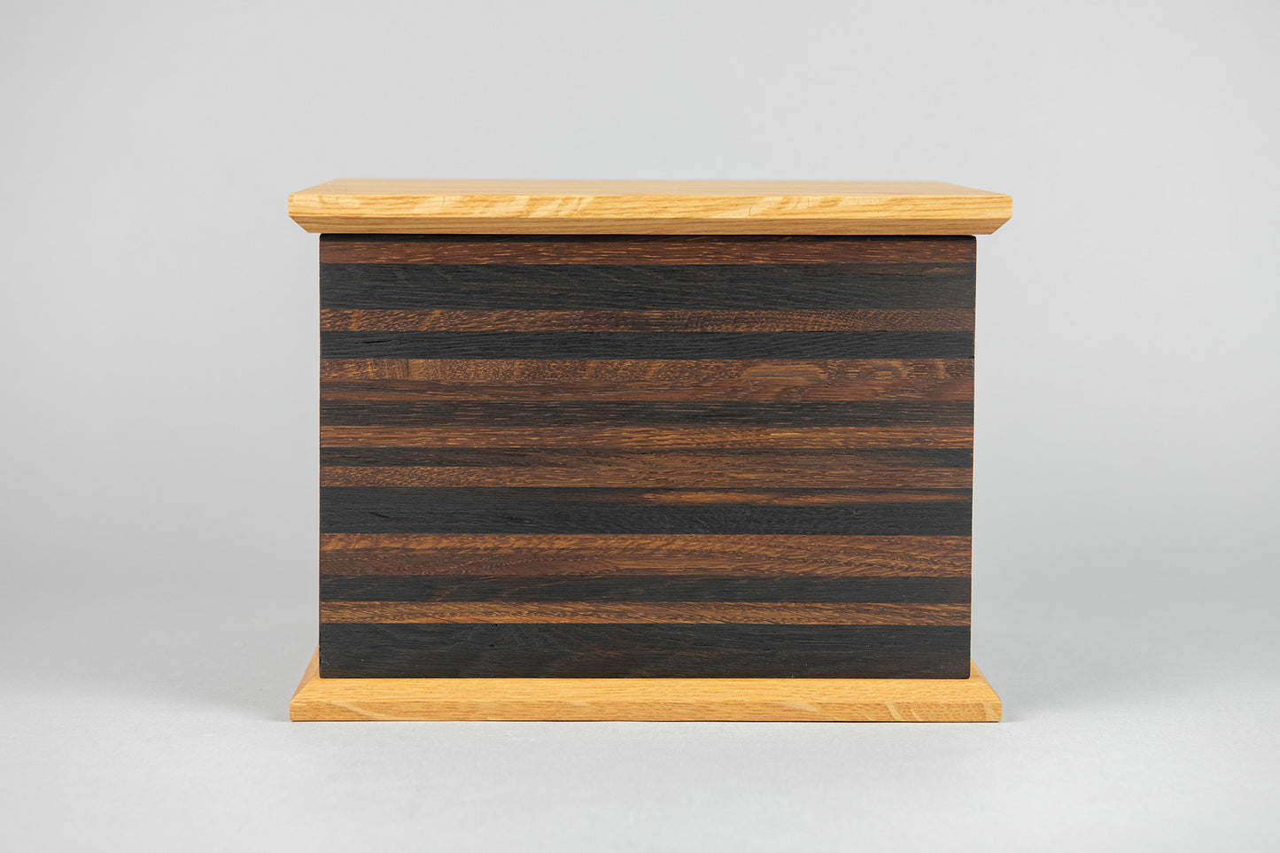 Wine and Whiskey Barrel Aged Oak Cremation Urn, Standard Adult Size, Memento