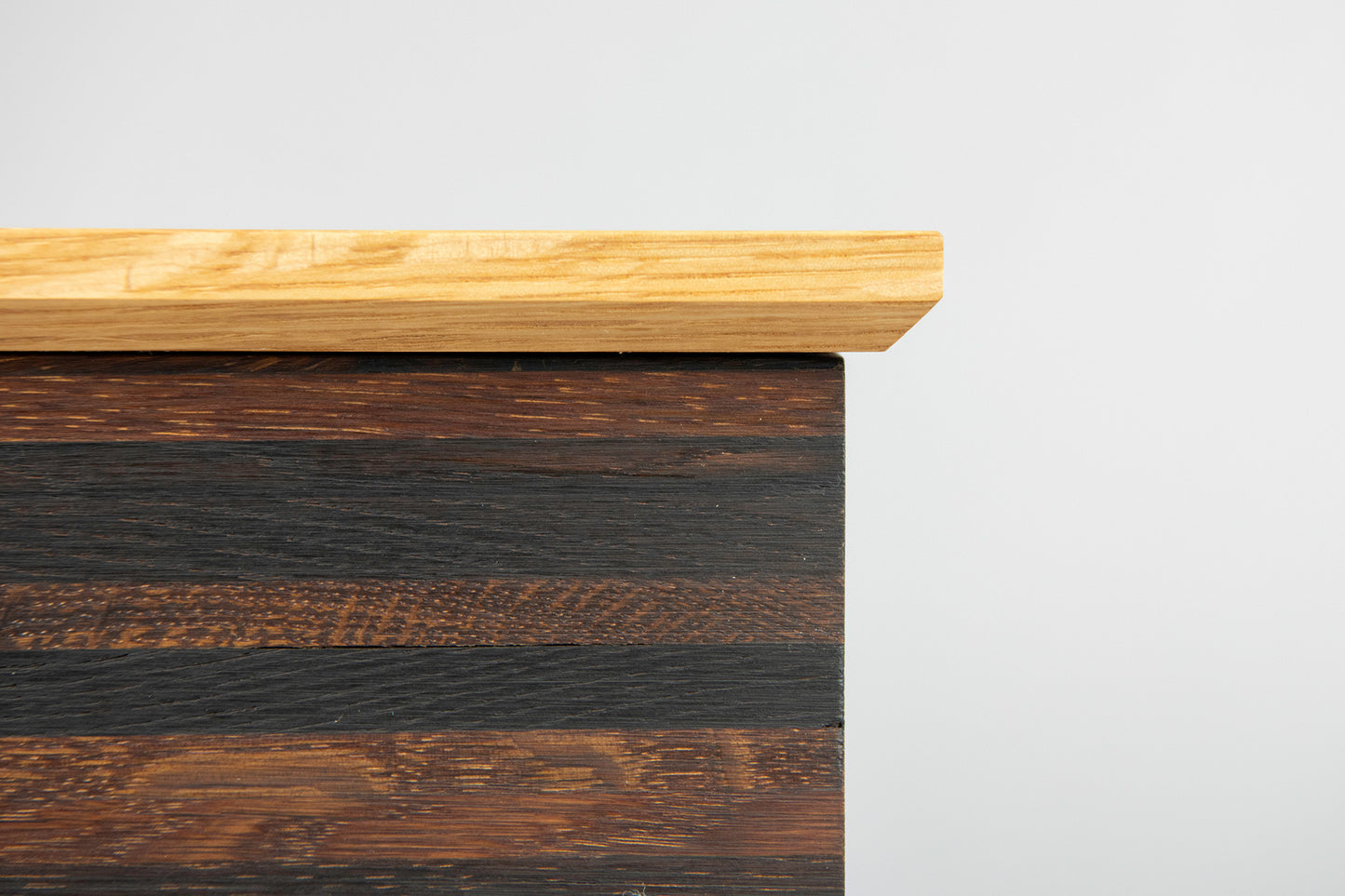 Wine and Whiskey Barrel Aged Oak Cremation Urn, Standard Adult Size, Memento