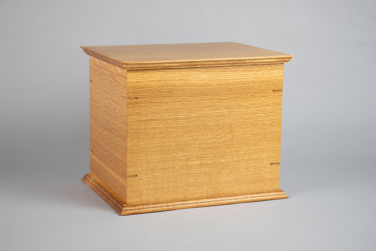 Quarter Sawn White Oak Cremation Urn in Craftsman Style, Companion Size