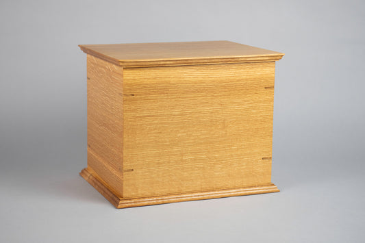 Quarter Sawn White Oak Cremation Urn in Craftsman Style, Companion Size ~